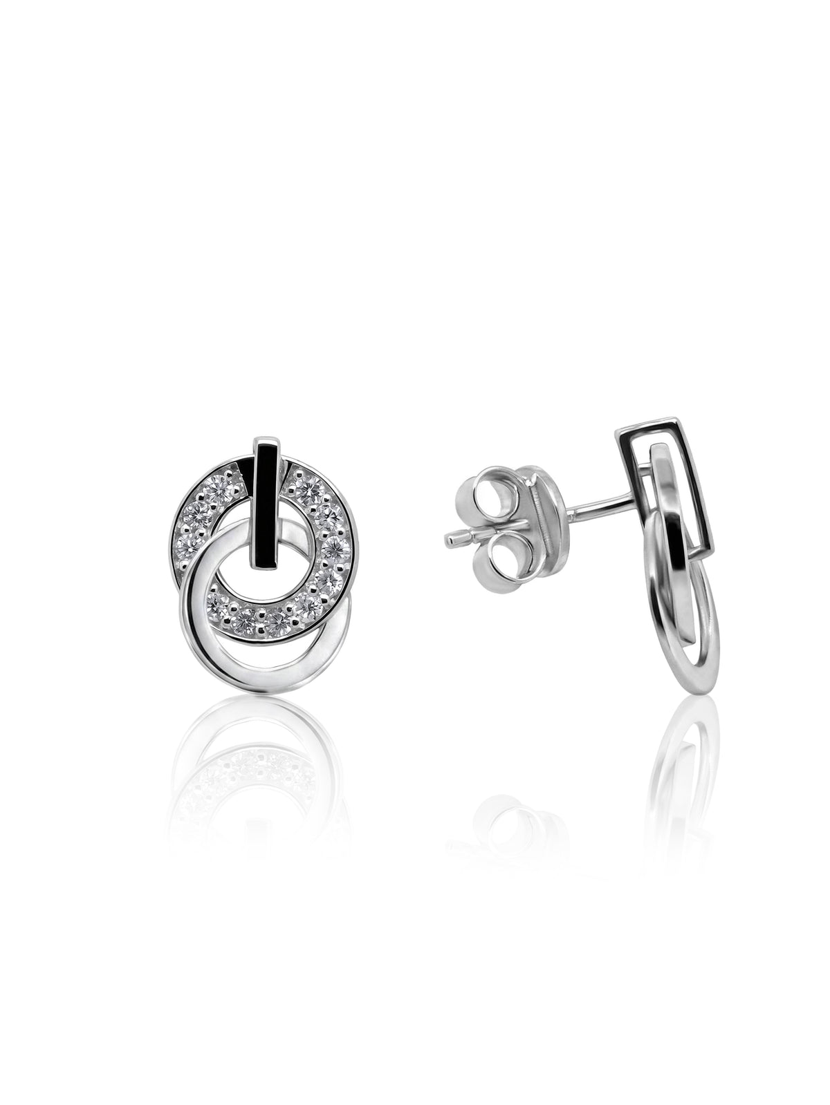 Lab Grown Diamond Stud Drop Earrings, Sterling Silver