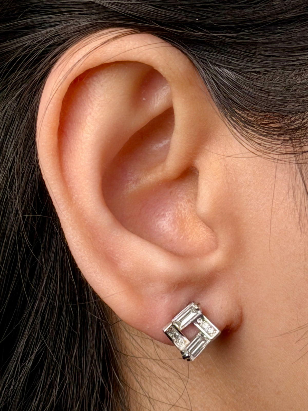 Lab Grown Diamond Stud Earrings, Sterling Silver