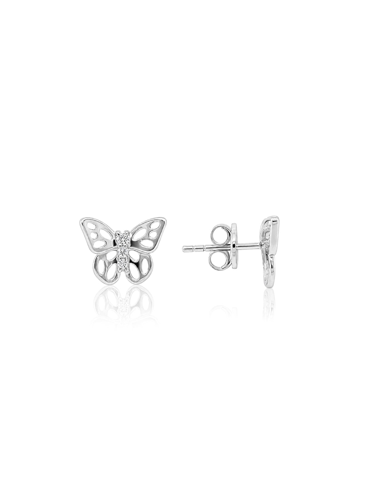 Lab Grown Diamond Stud Earrings, Sterling Silver