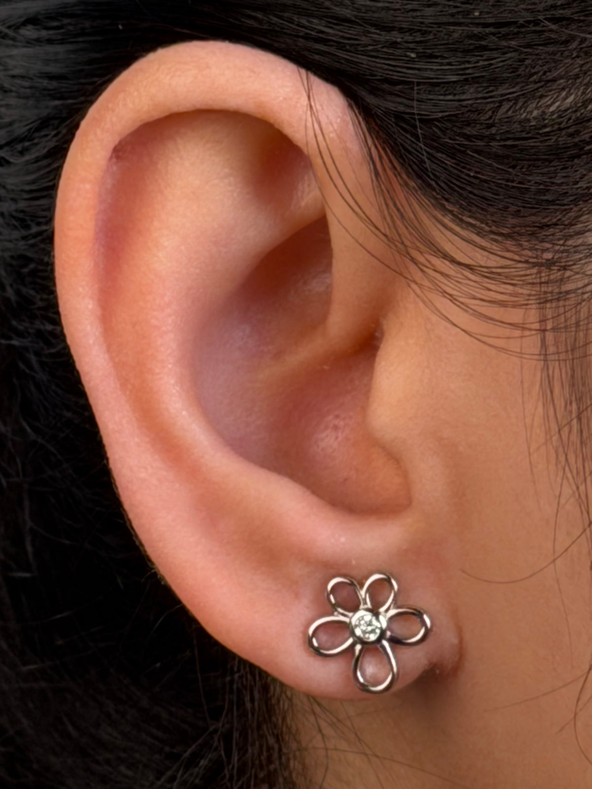 Lab Grown Diamond Stud Earrings, Sterling Silver