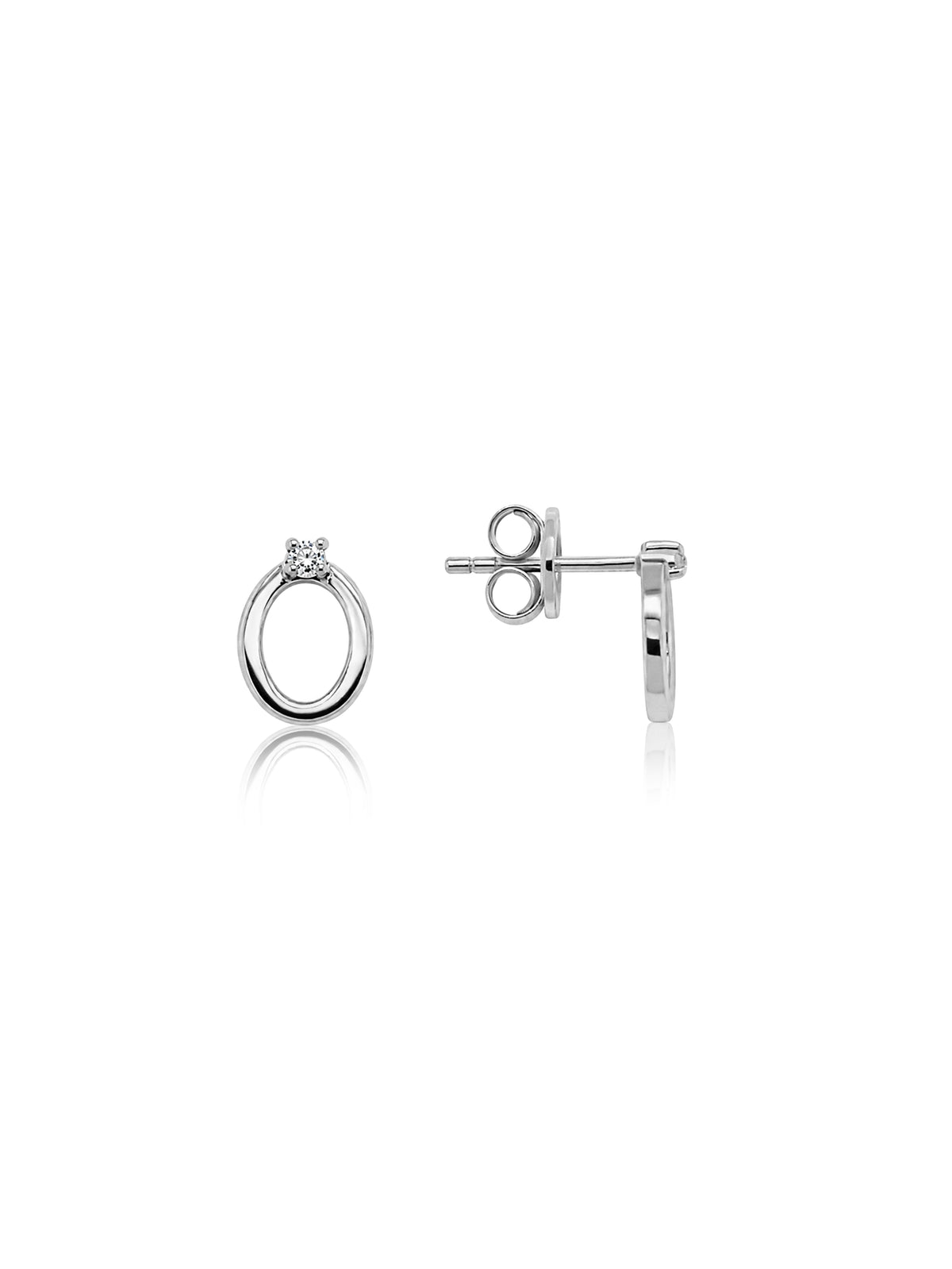 Lab Grown Diamond Stud Drop Earrings, Sterling Silver