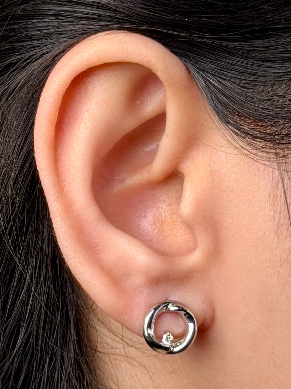 Lab Grown Diamond Stud Drop Earrings, Sterling Silver