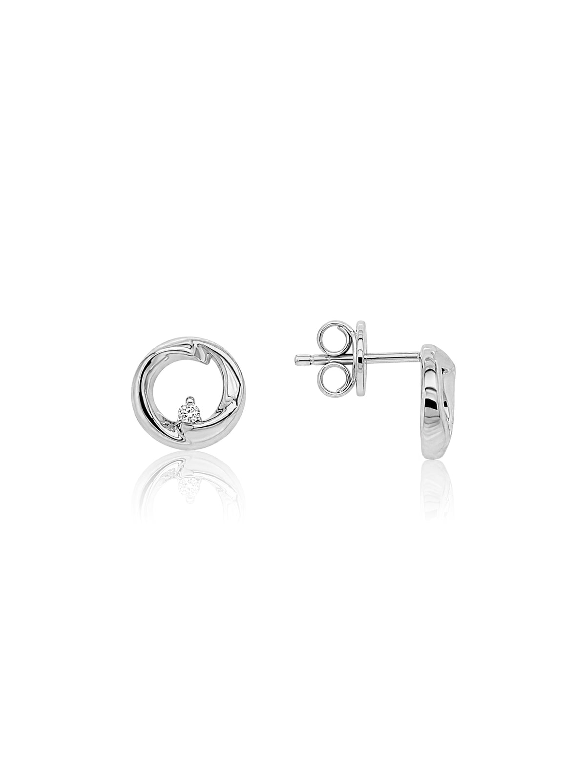 Lab Grown Diamond Stud Drop Earrings, Sterling Silver