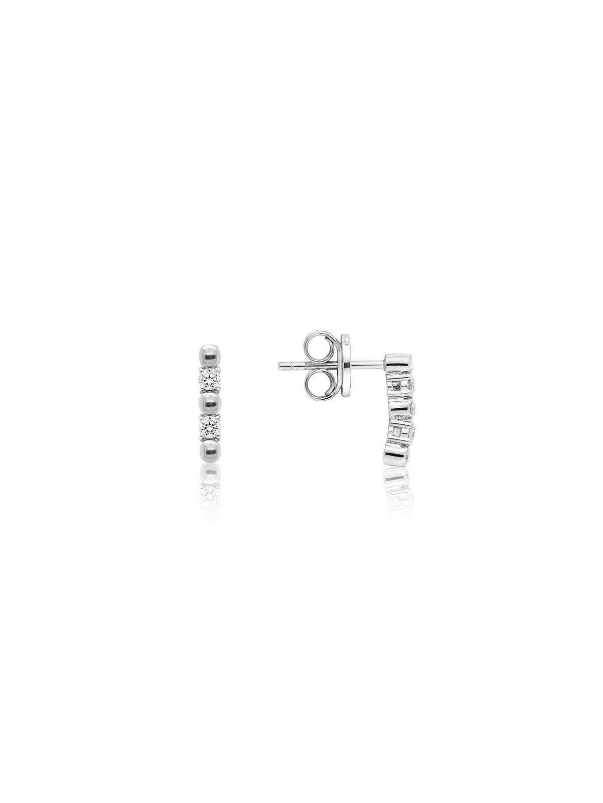 Lab Grown Diamond Stud Drop Earrings, Sterling Silver