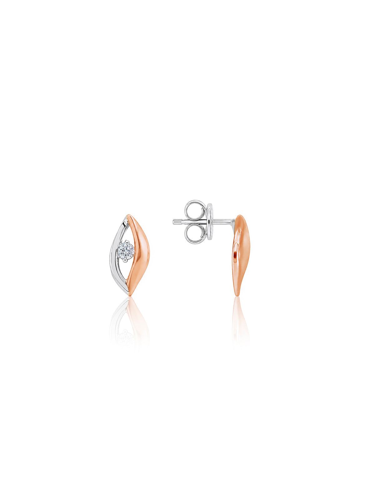 Lab Grown Diamond Stud Drop Earrings, Sterling Silver