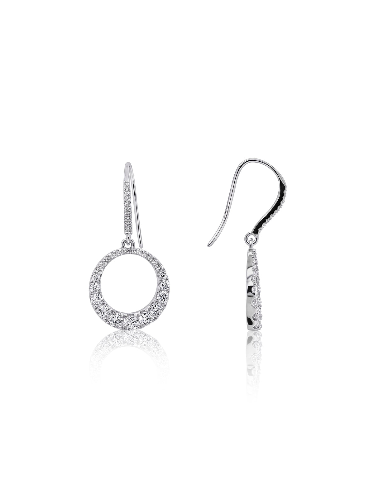 Lab Grown Diamond Drop Earrings, Sterling Silver