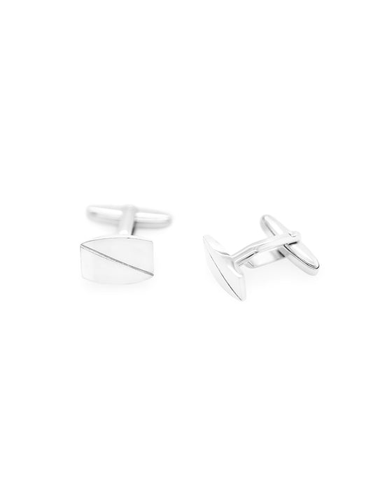 Diagonal Cut Cufflinks, sterling silver.