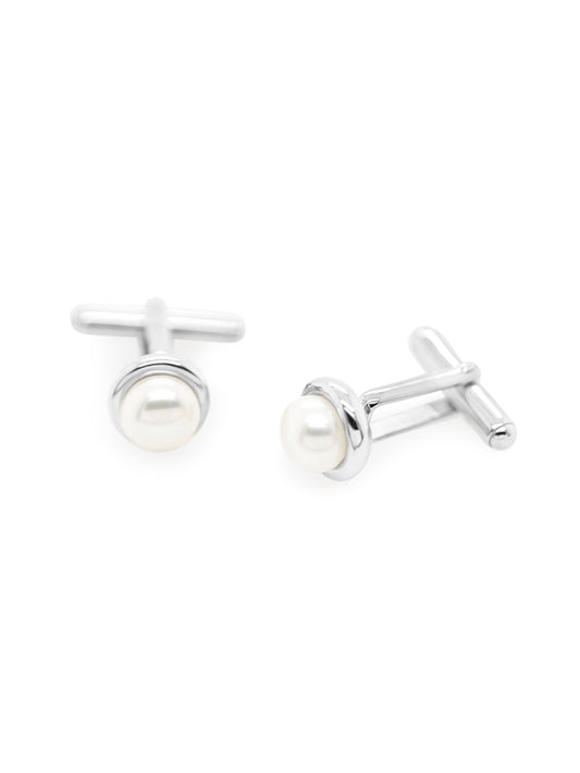 Pearl Cufflinks, Sterling Silver.