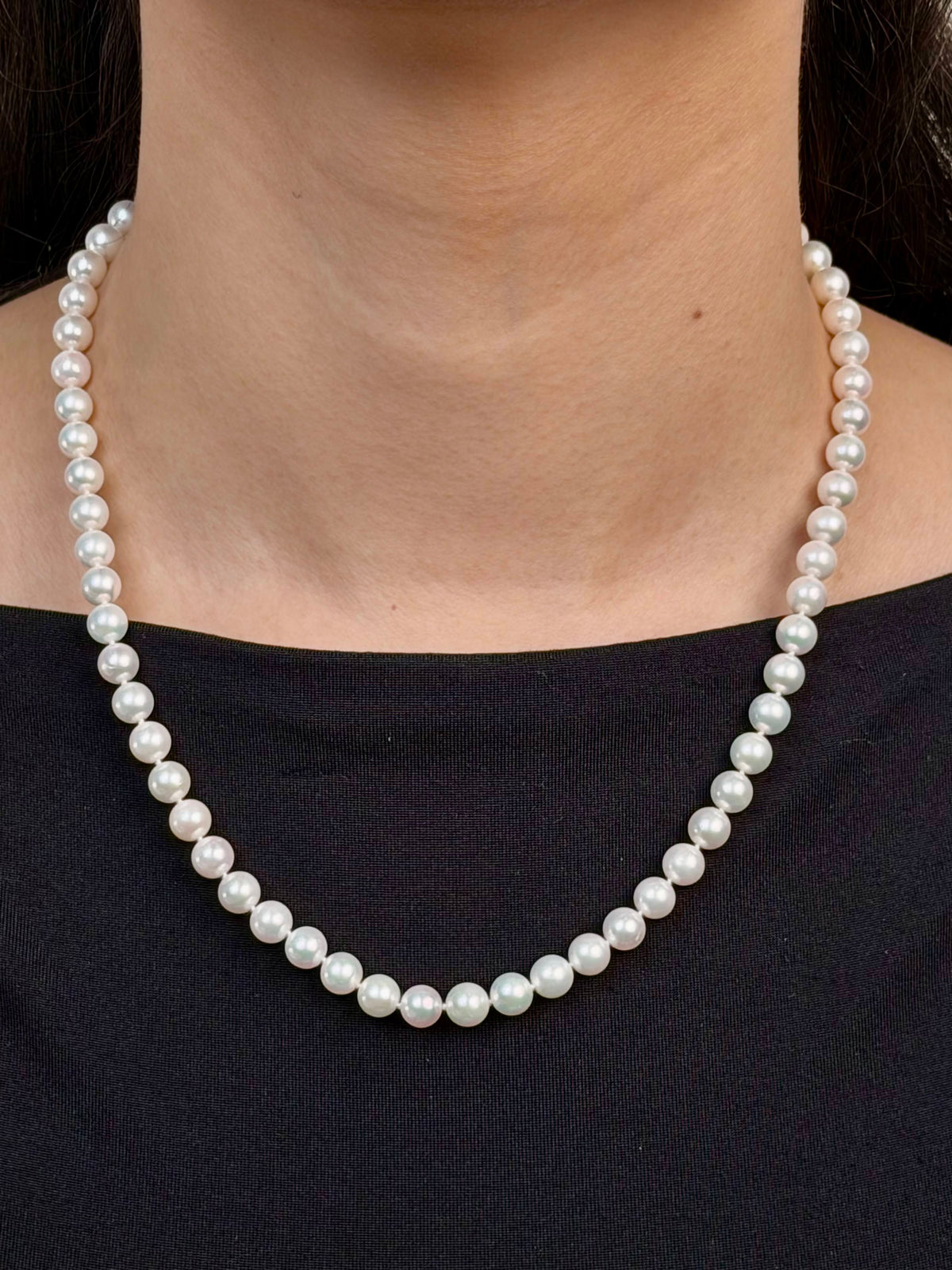Akoya Pearl Necklet, 9K WG Clasp, 45cm, 6-6.5mm