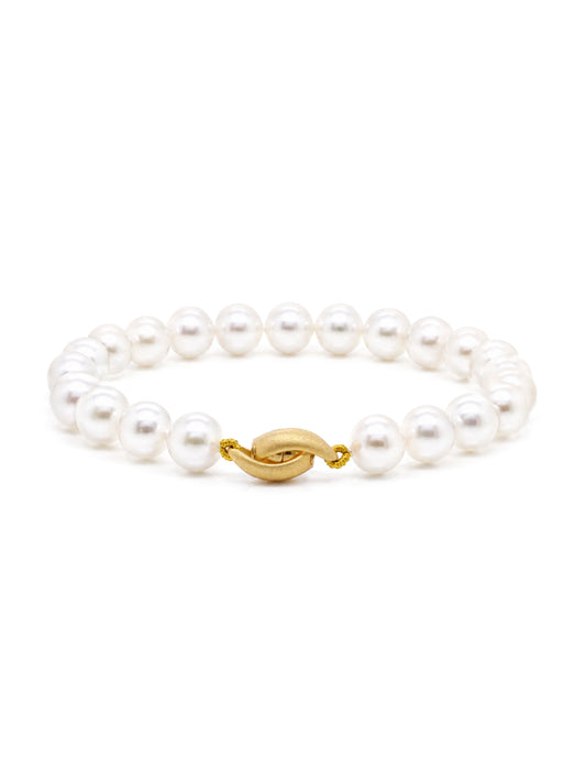 7.5-8mm Akoya Baroque Pearl 19cm Bracelet with Gold Plated Clasp
