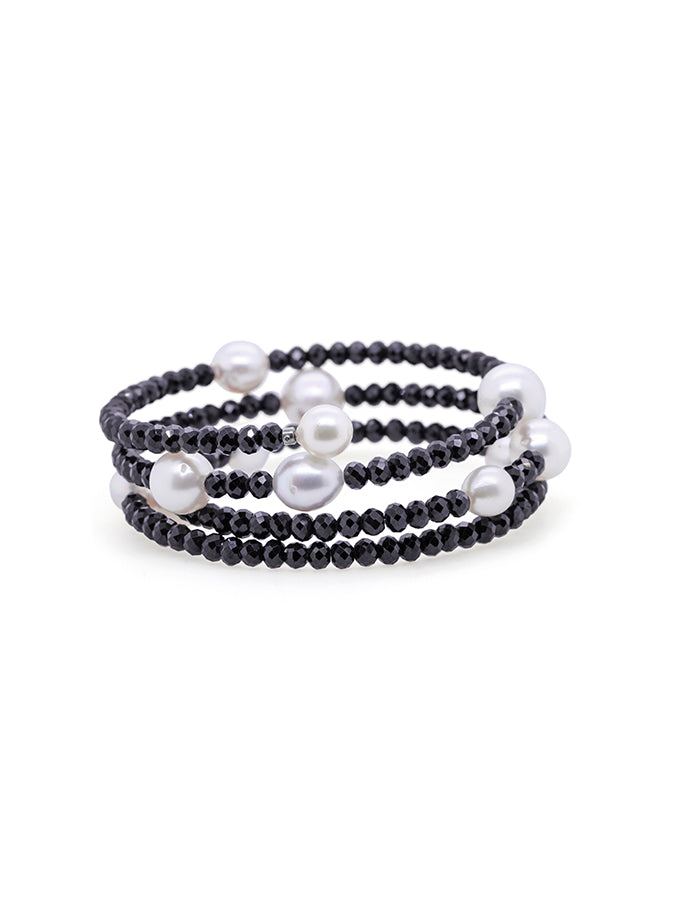 South Sea Pearl & Black Spinel Bracelet.