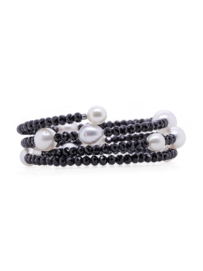 South Sea Pearl & Black Spinel Bracelet.