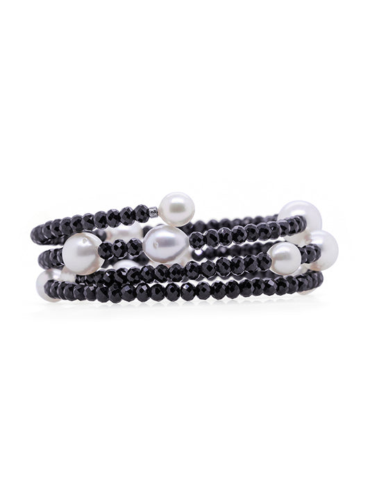 South Sea Pearl & Black Spinel Bracelet.