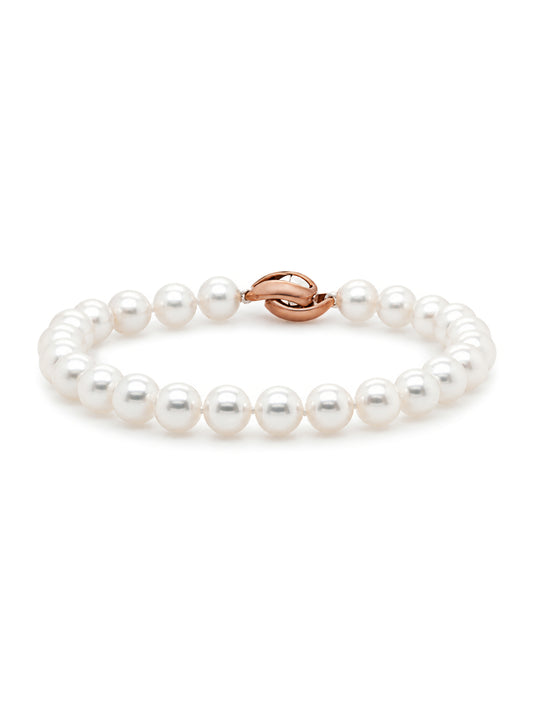 6.5-7mm Akoya Baroque Pearl 19cm Bracelet with Rose Gold Plated Clasp