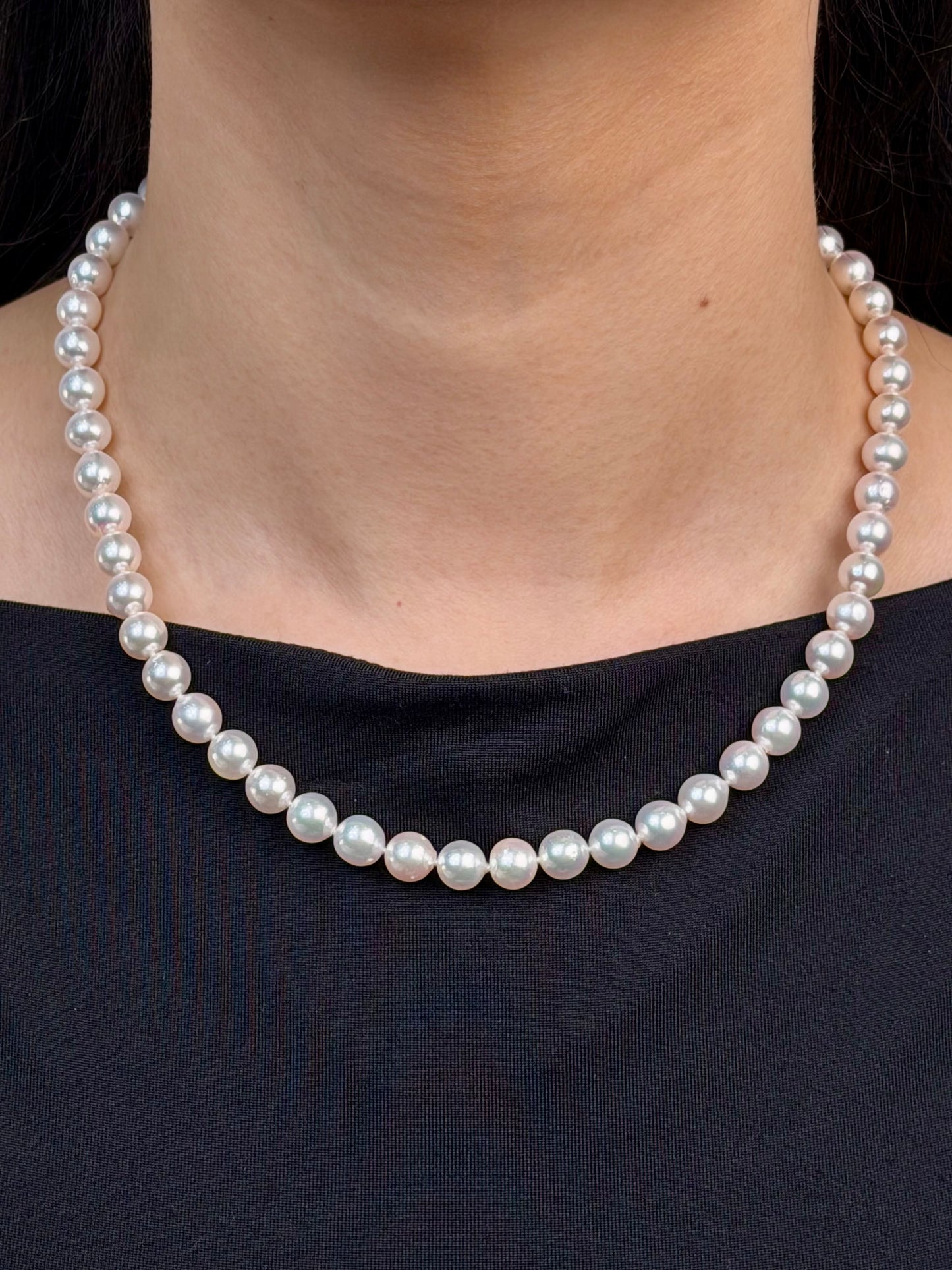 Japanese Akoya Organic Pearls 8-8.5mm, 43cm