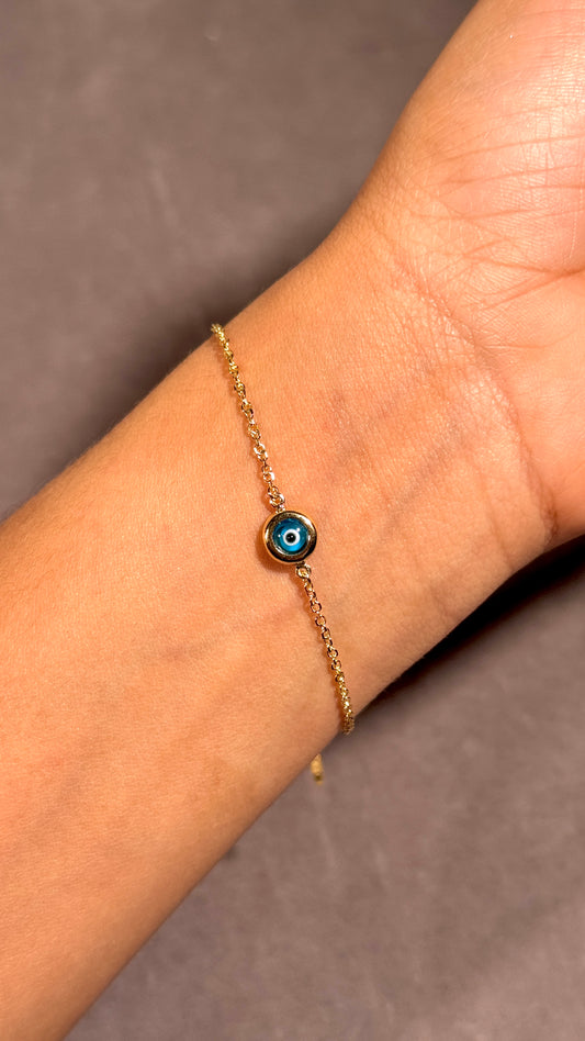 9 Carat Yellow Gold Evil Eye bracelet