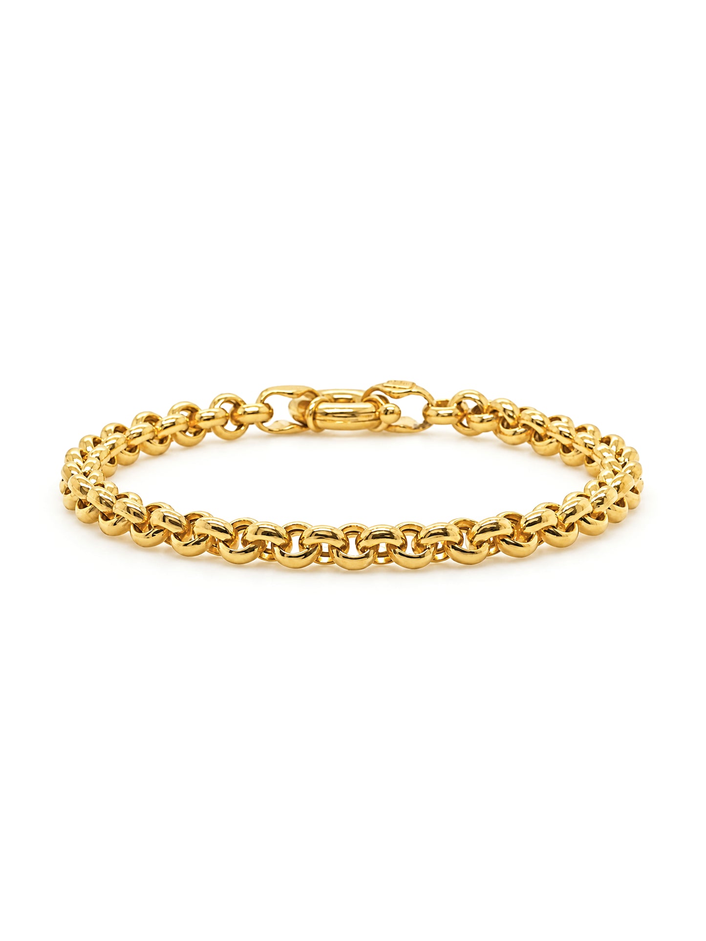 5mm Belcher Link Bracelet in 9 Carat Yellow Gold