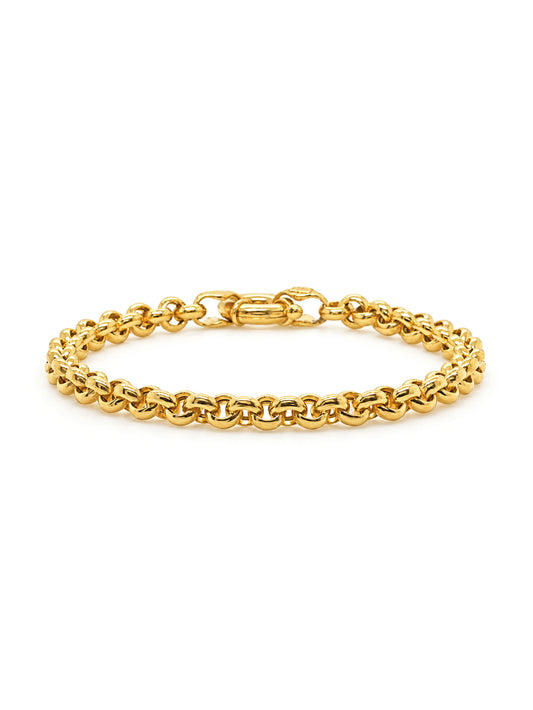 5mm Belcher Link Bracelet in 9 Carat Yellow Gold