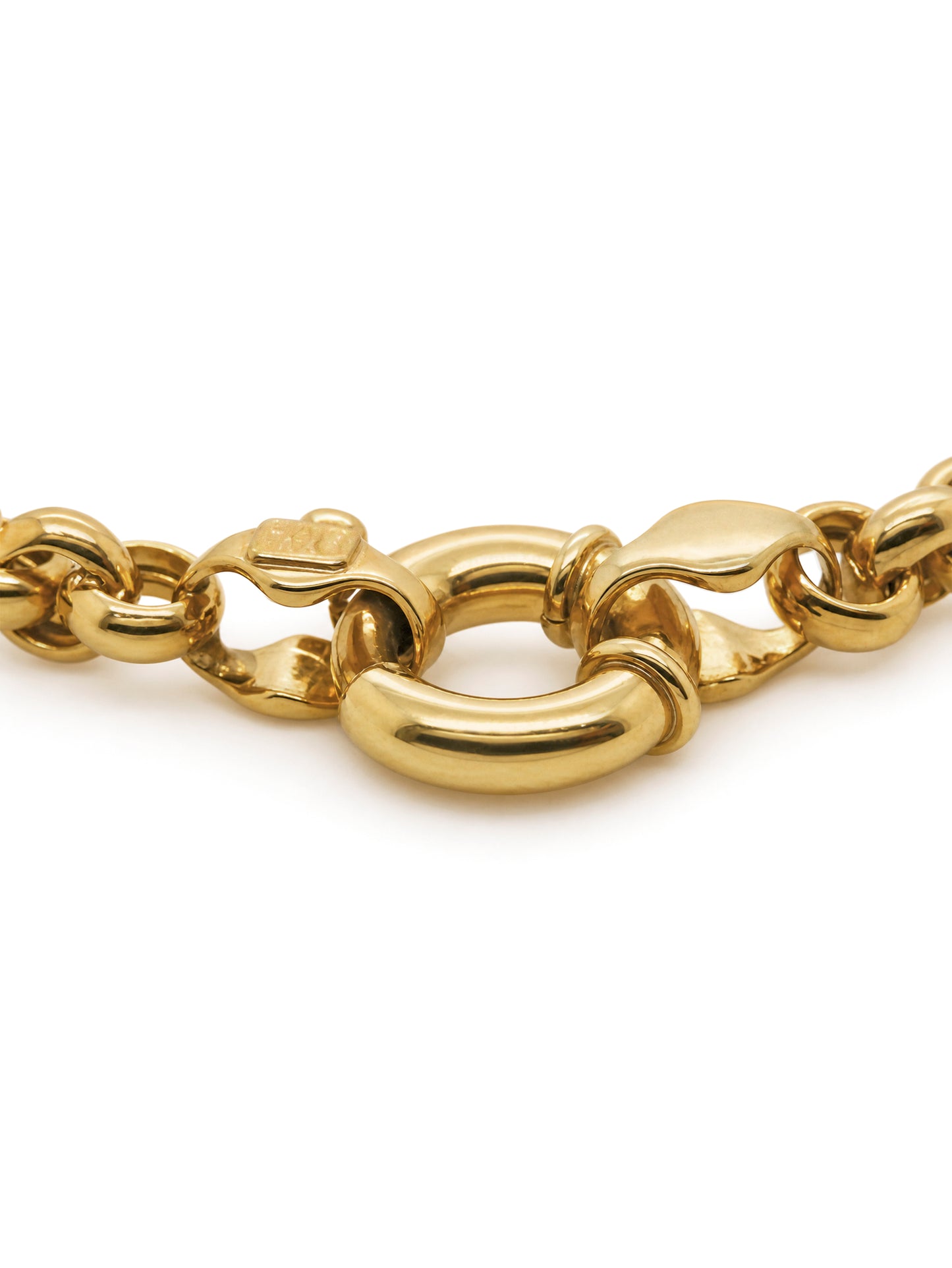 5mm Belcher Link Bracelet in 9 Carat Yellow Gold