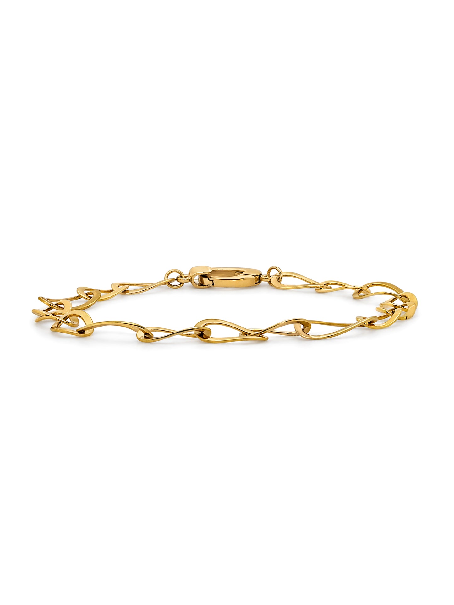 Oval Figaro Link Bracelet, 9 Carat Yellow Gold