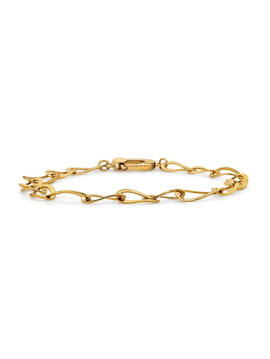 Oval Figaro Link Bracelet, 9 Carat Yellow Gold