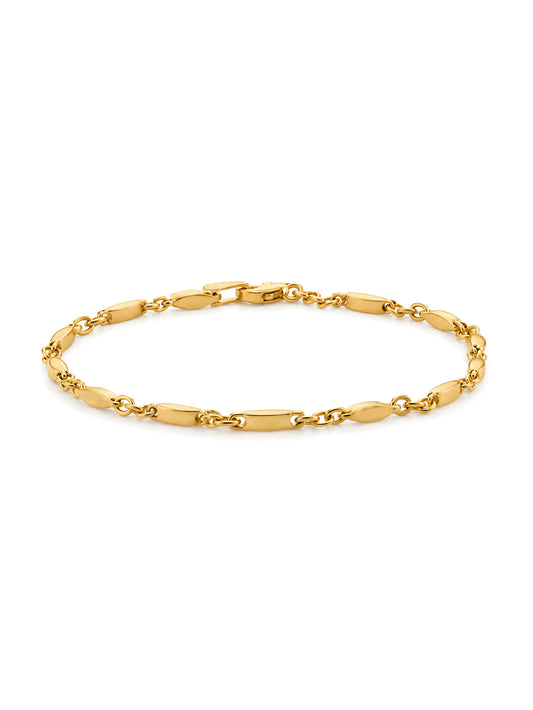 19cm Marquise Link Bracelet in 9 Carat Yellow Gold