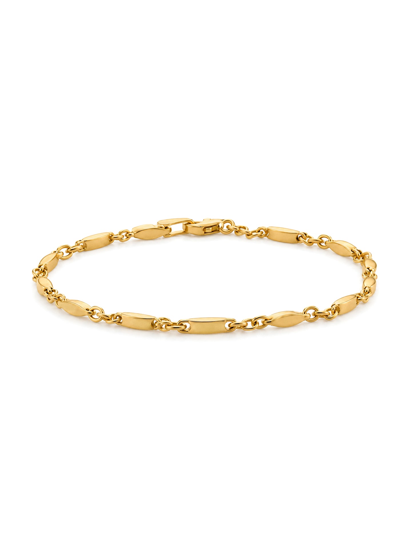 19cm Marquise Link Bracelet in 9 Carat Yellow Gold