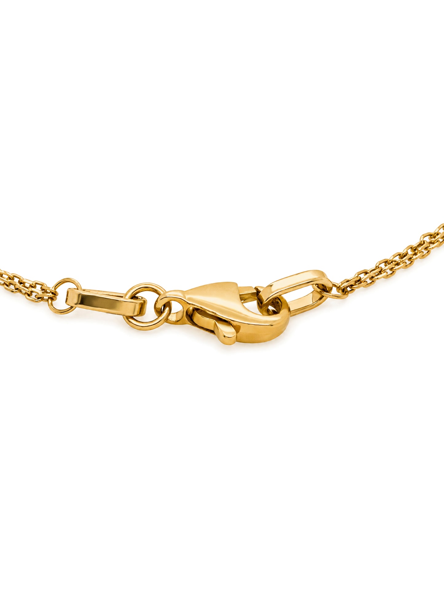 Paperclip Double Trace Bracelet, 9K Yellow Gold
