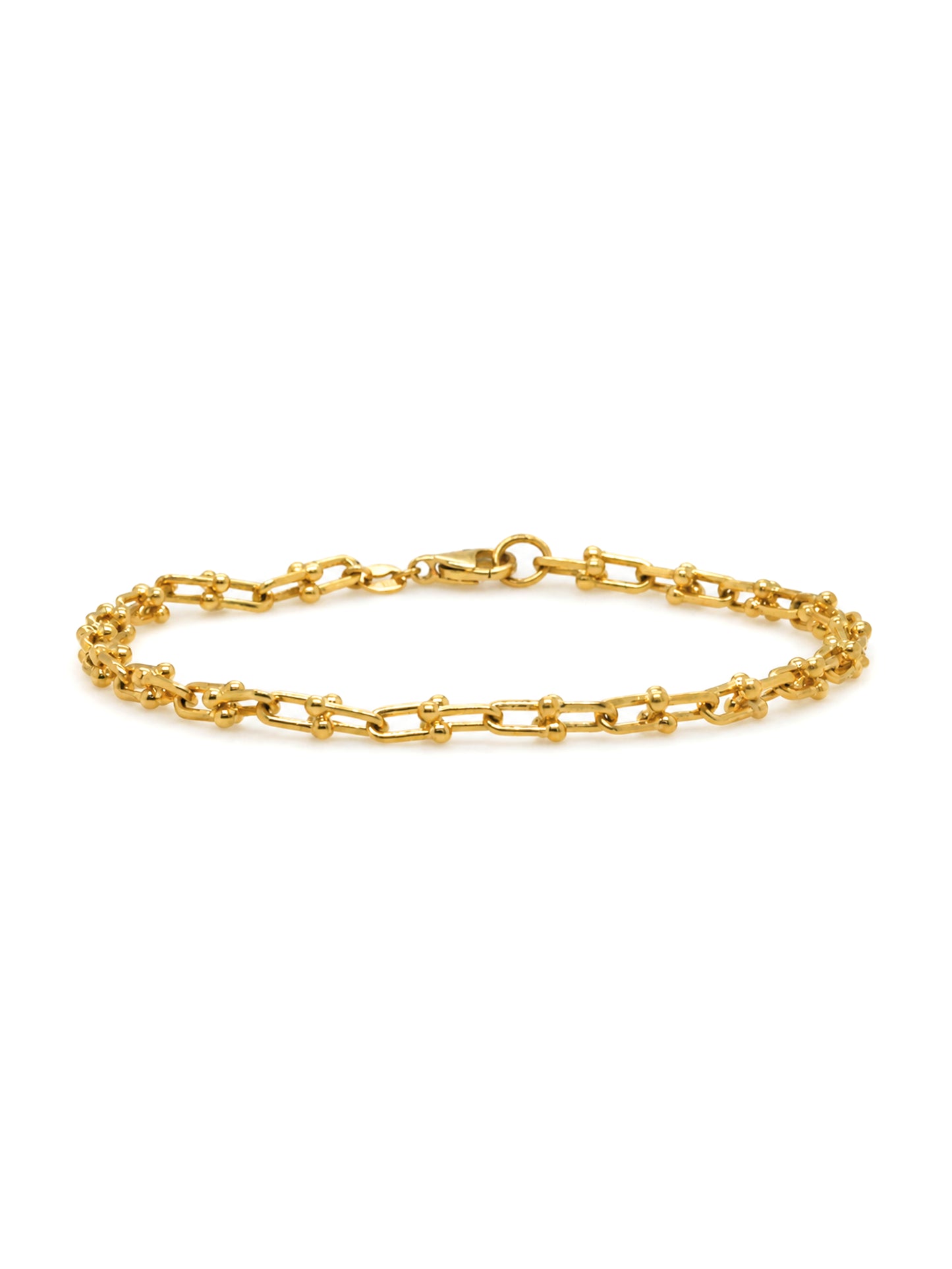 Fancy Link Bracelet, 9K Yellow Gold