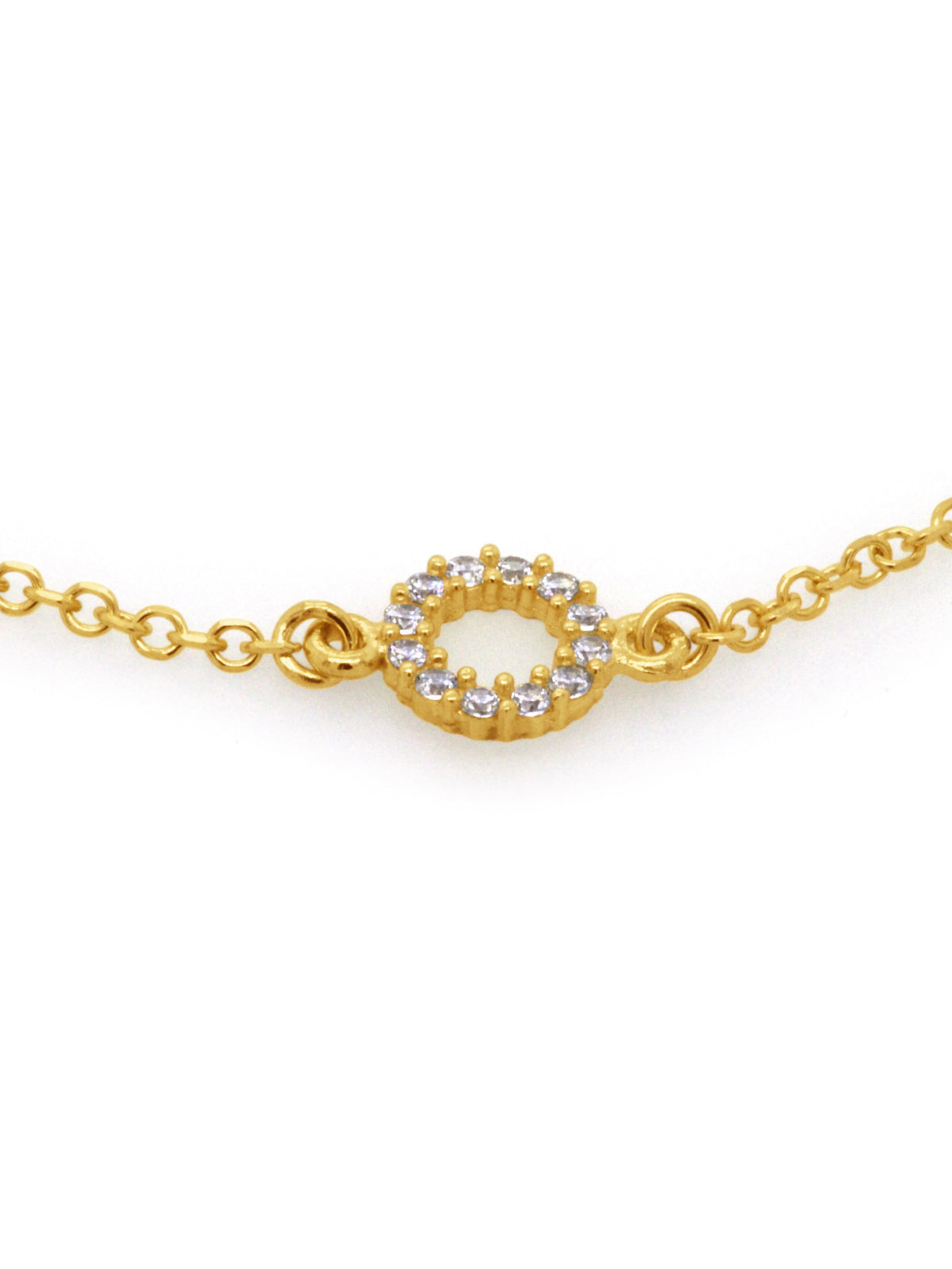 Cubic Zirconia Bracelet, 3 Circles, 18cm