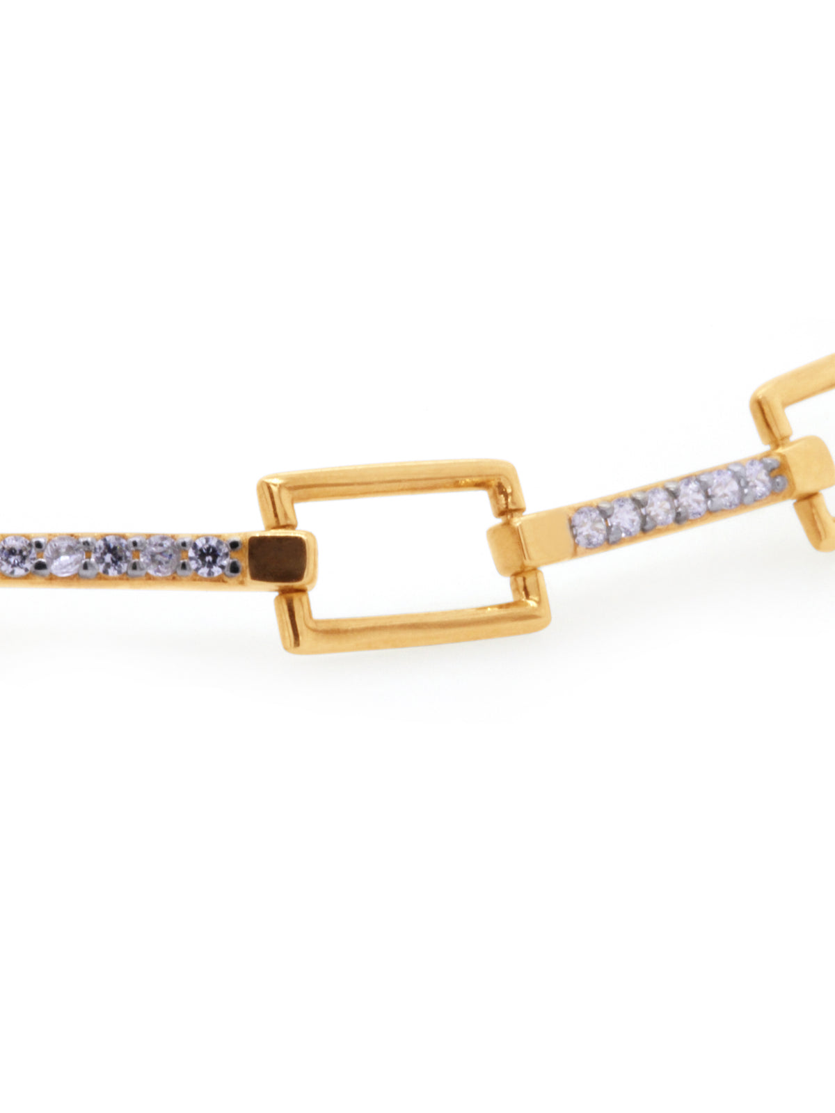 Cubic Zirconia Link Bracelet, 18cm