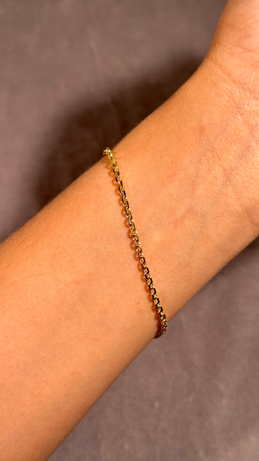 2.5mm Oblong Trace Bracelet, 9K Yellow Gold