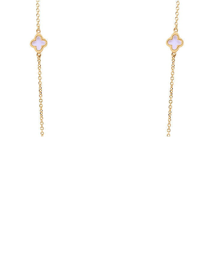 5 Clover MOP Necklet in 9 Carat Yellow Gold