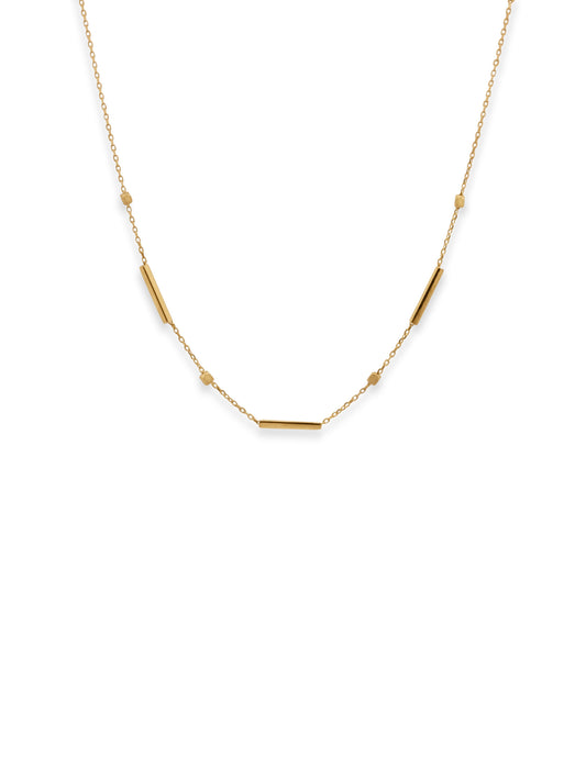 Bar & Disc Necklace, 9 Carat Yellow Gold