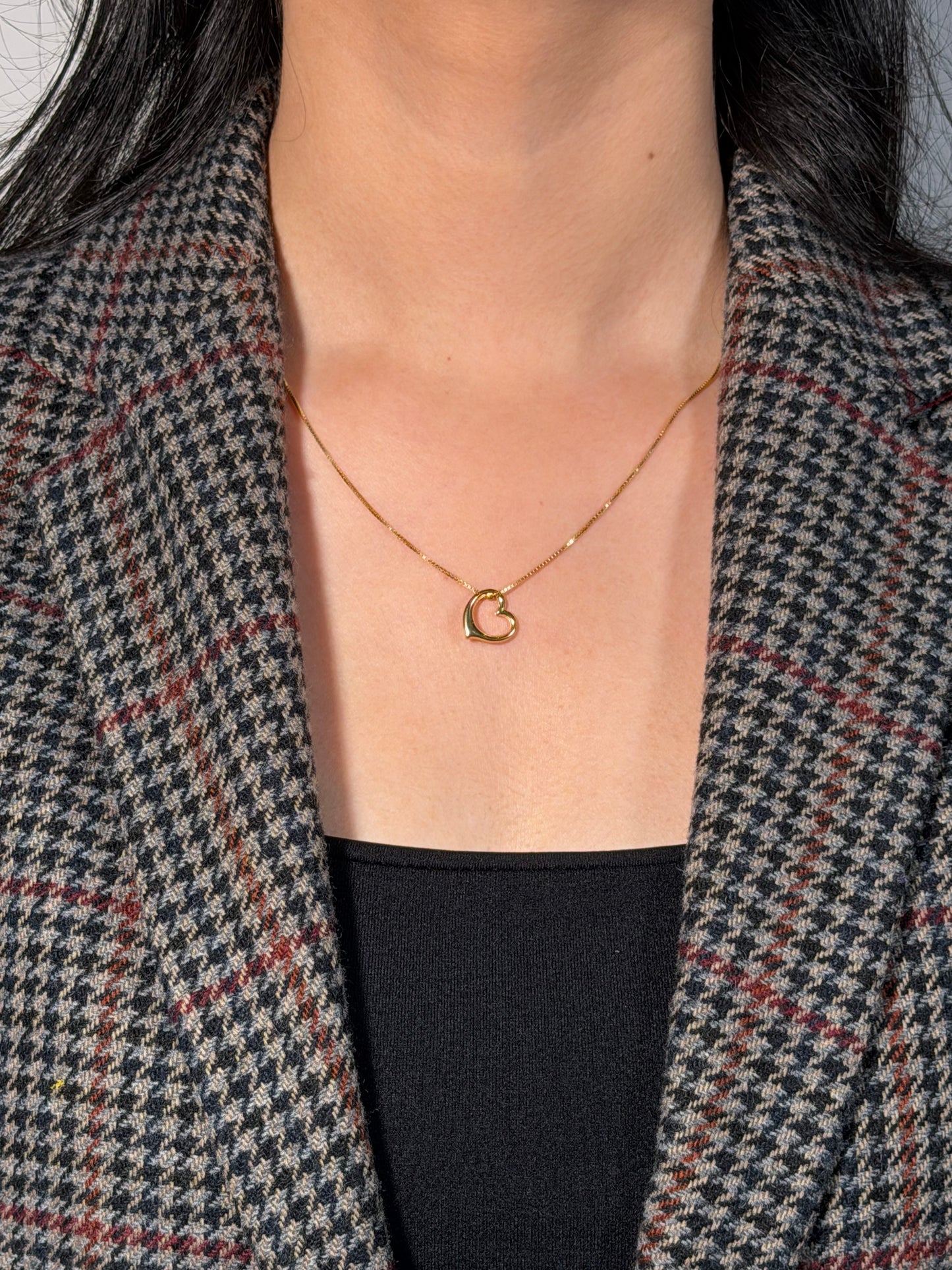 Cute Heart Necklace in 9 Carat Yellow Gold on a 45cm plated chain