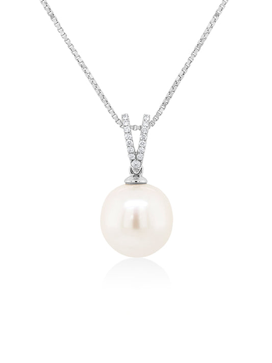 South Sea Pearl & Diamond set Pendant, 12mm