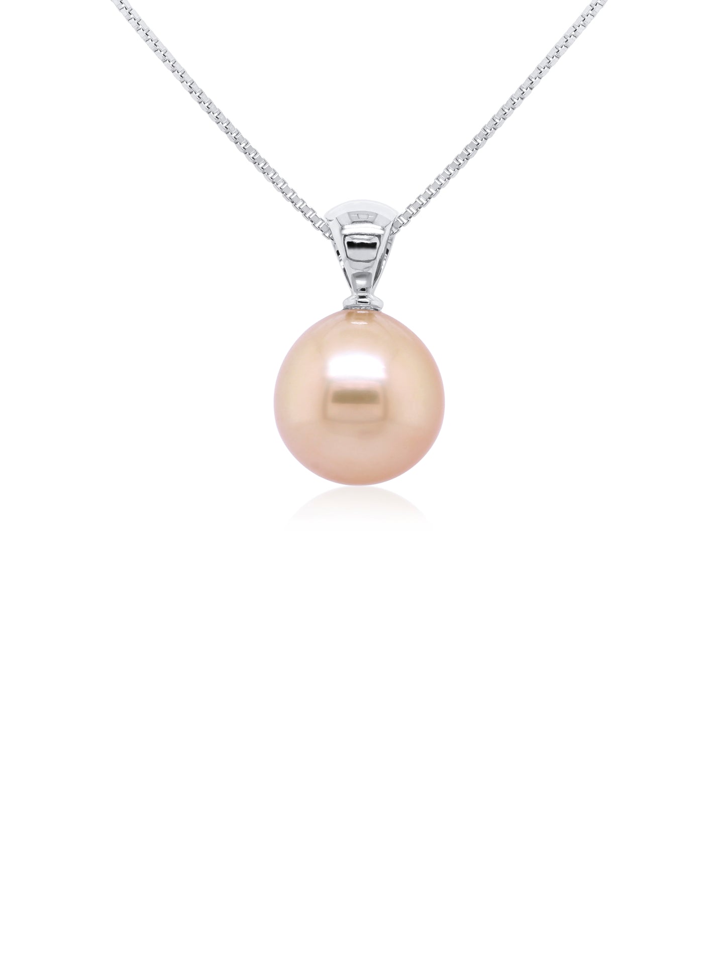 Gold South Sea Pearl drop pendant. 9K White Gold, 13mm.