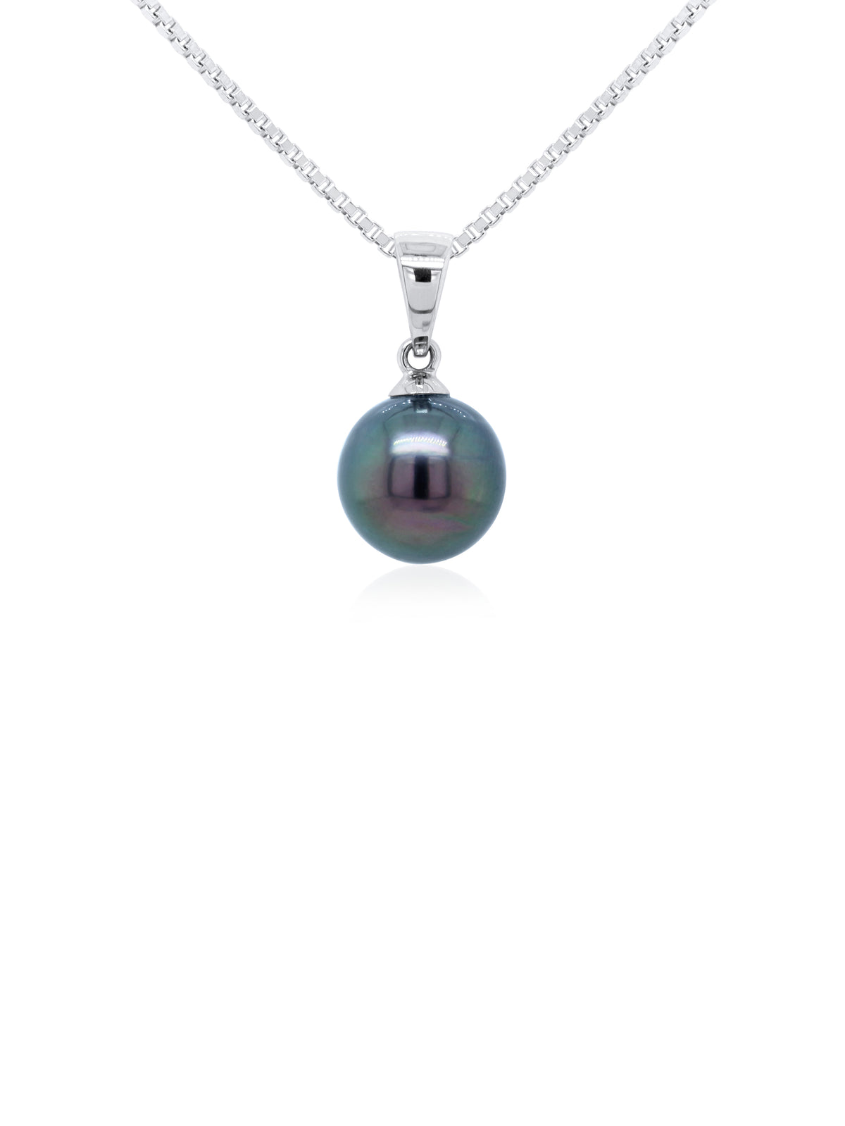 Pendant 9k wg 9mm Tahitian pearl set