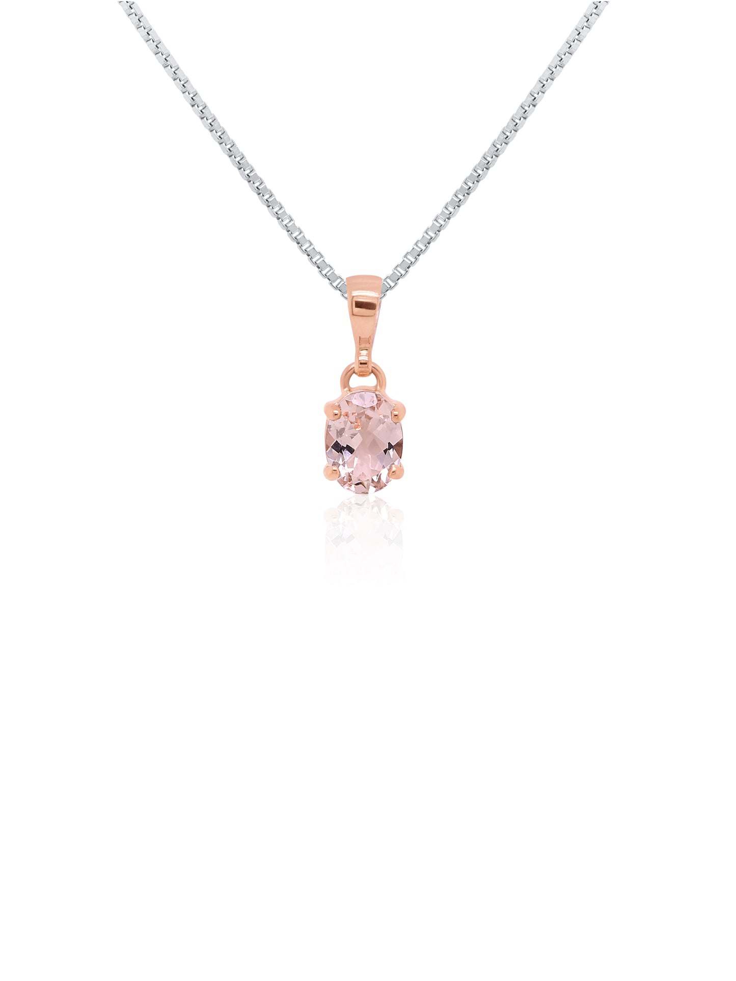 Oval Morganite Pendant, 9K Yellow Gold