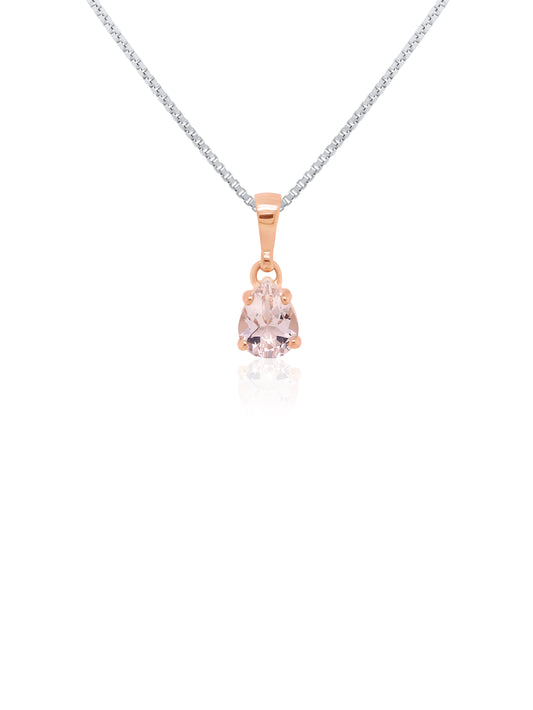 Morganite Pendant, 9K Yellow Gold