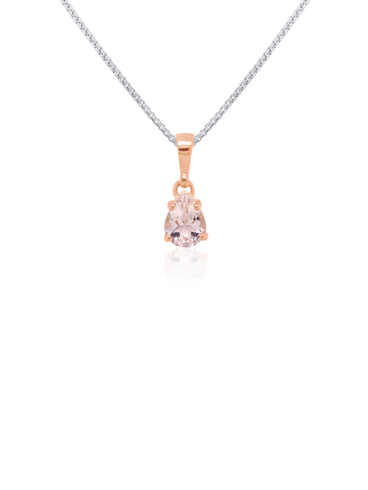 Morganite Pendant, 9K Rose Gold