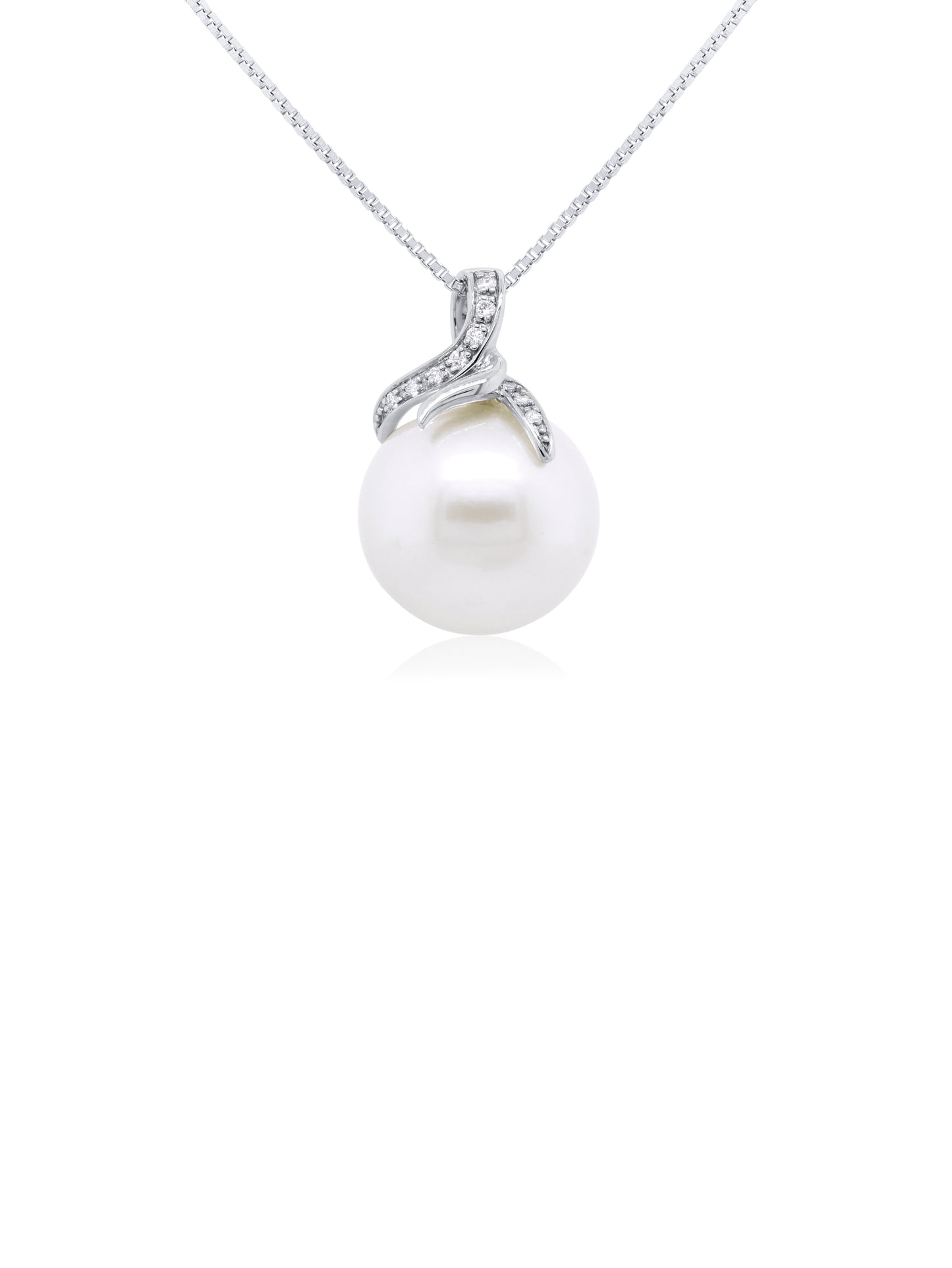 South Sea Pearl & Diamond Pendant, 9K White Gold