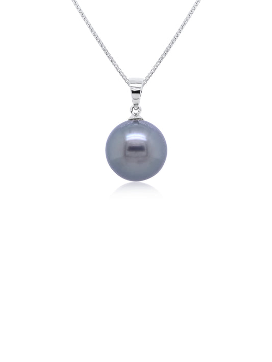 Tahitian Pearl Pendant, 9K White Gold, 13mm.