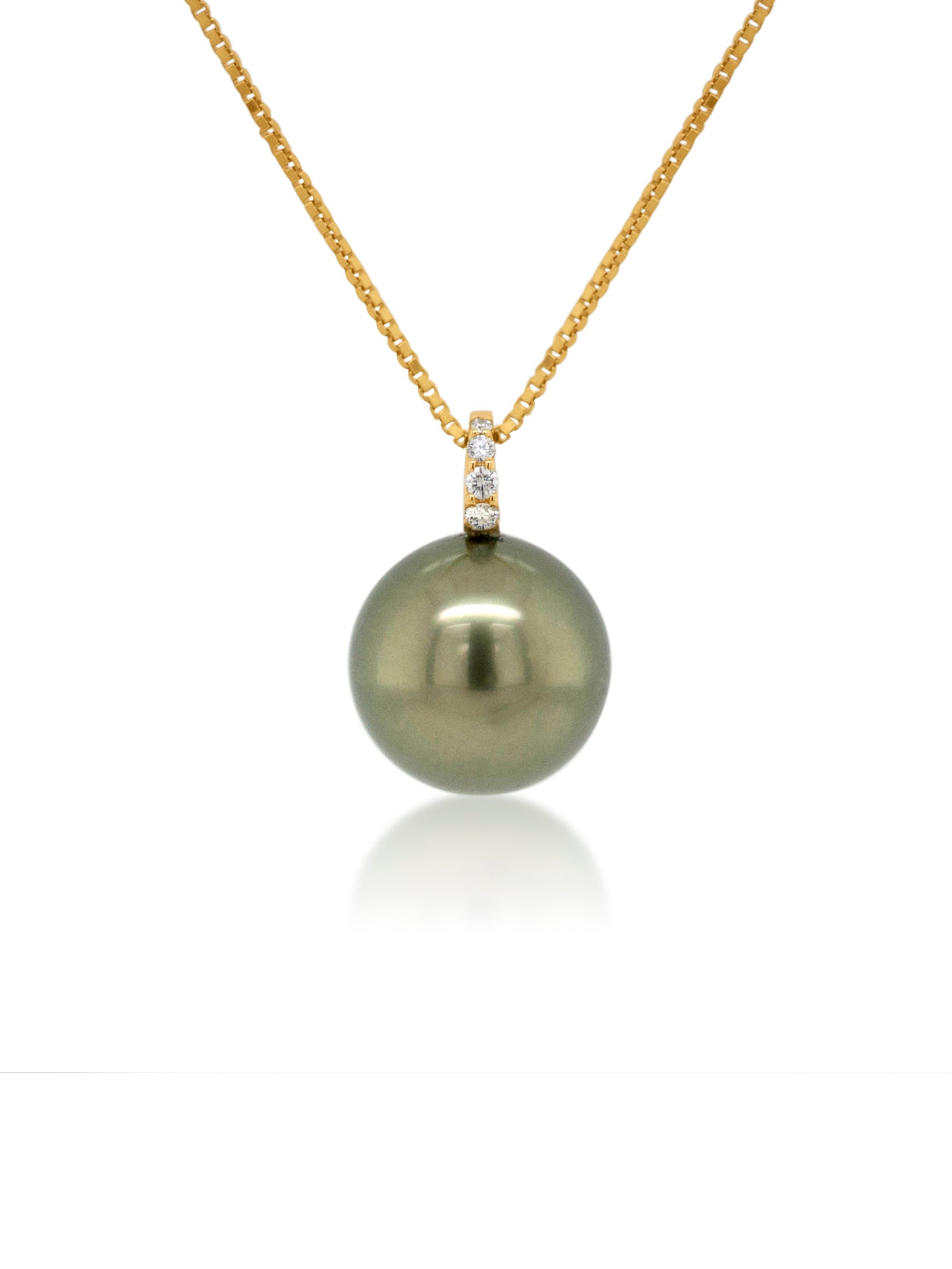 Tahitian Pearl Slider Pendant, 9 Carat Yellow Gold