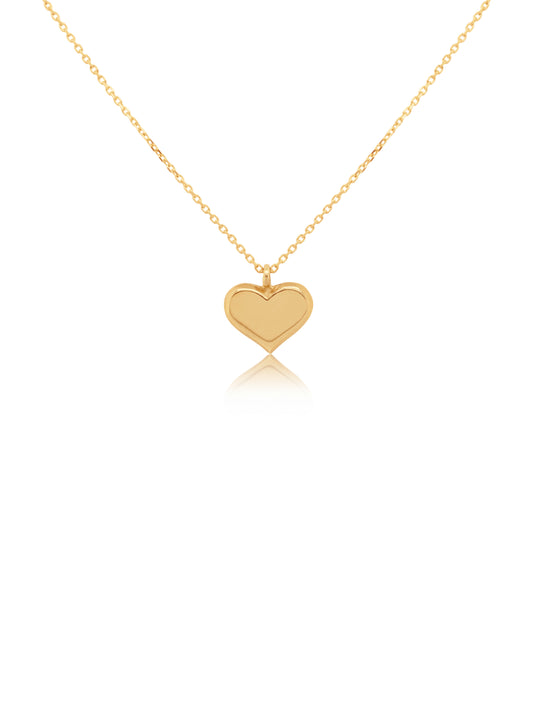 Solid Heart Pendant in 9 Carat Yellow Gold