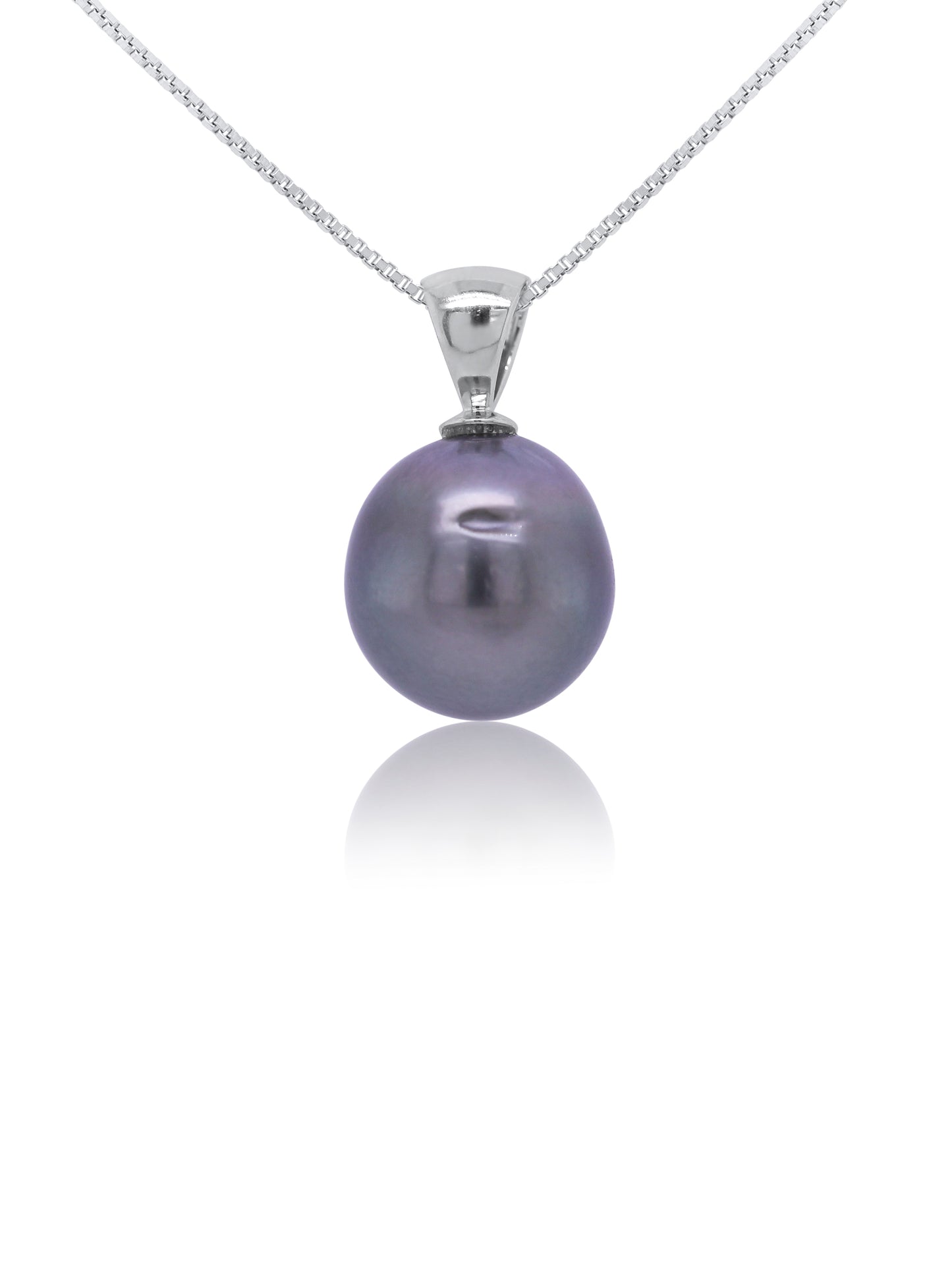 13mm Tahitian Pearl Pendant in 9 Carat White Gold.