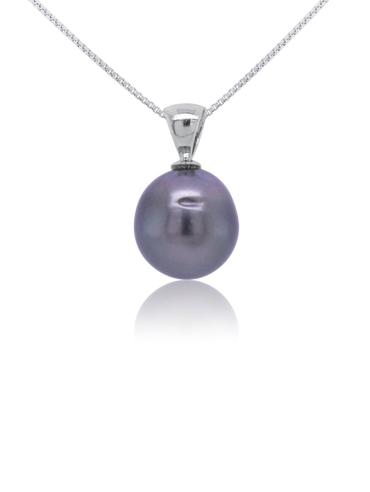 13mm Tahitian Pearl Pendant in 9 Carat White Gold.