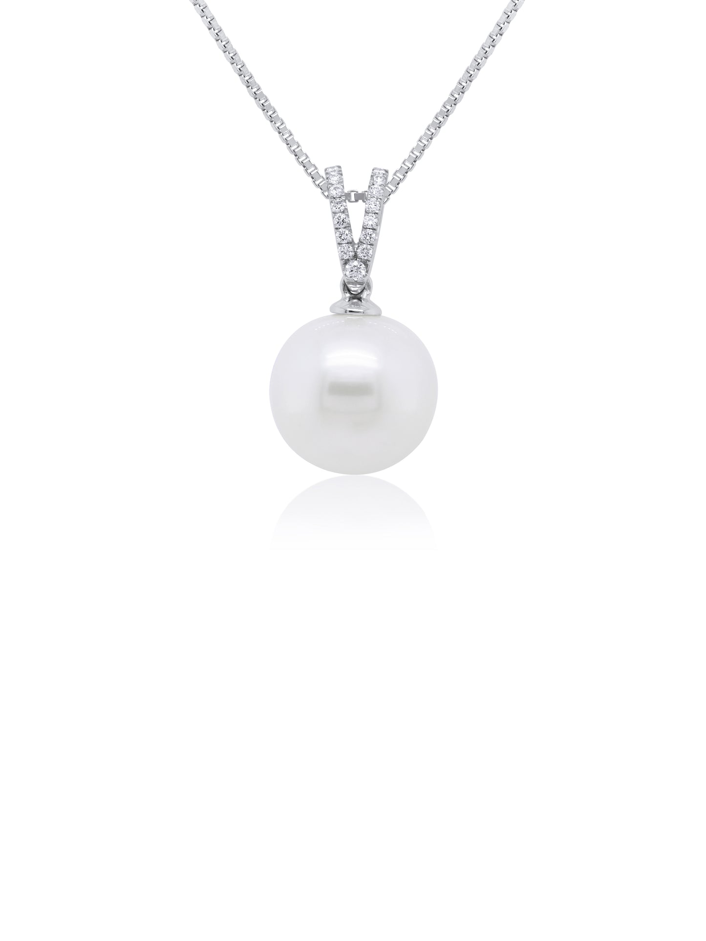 South Sea Pearl & Diamond Pendant, 9K White Gold