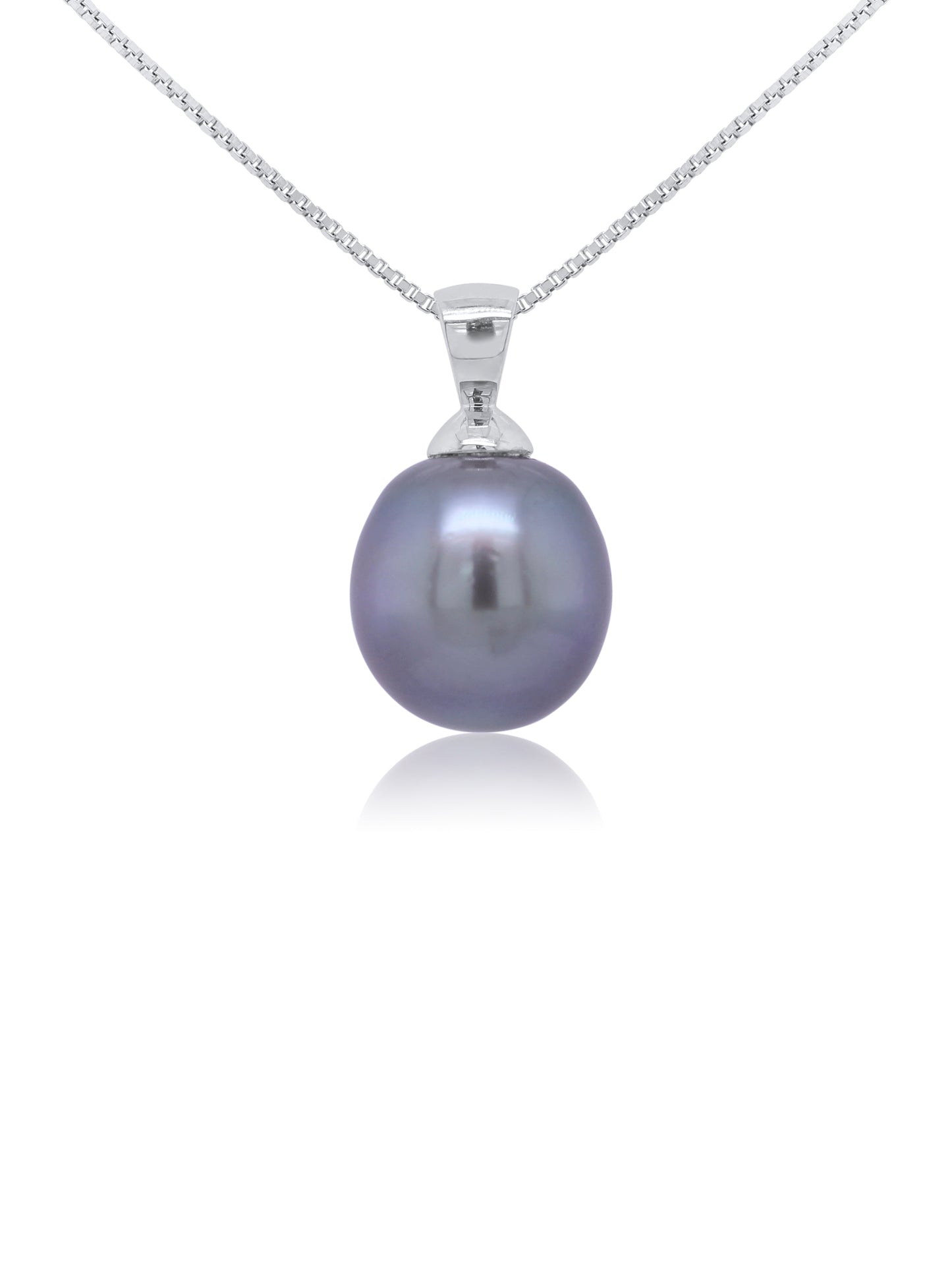 Tahitian Pearl Pendant in 9 Carat White Gold, 12mm.
