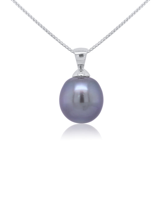 Tahitian Pearl Pendant in 9 Carat White Gold, 12mm.